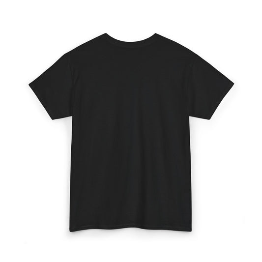 Black Logo Tee, plain back, flat lay
