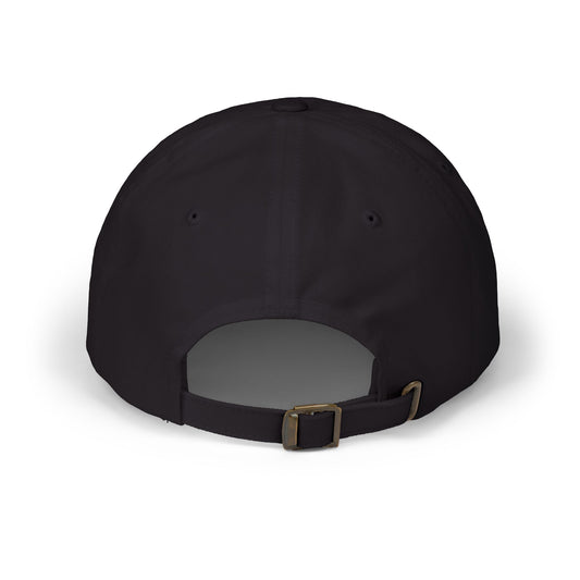 Lucid Reality embroidered dad hat, back view showing the adjustable buckle strap.