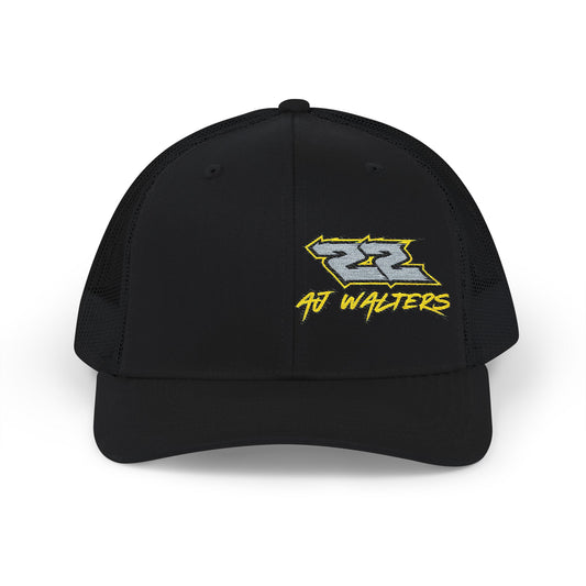 AJ Walters 22 Trucker Hat, a Richardson 112 mesh-back snapback with a stylized number 22