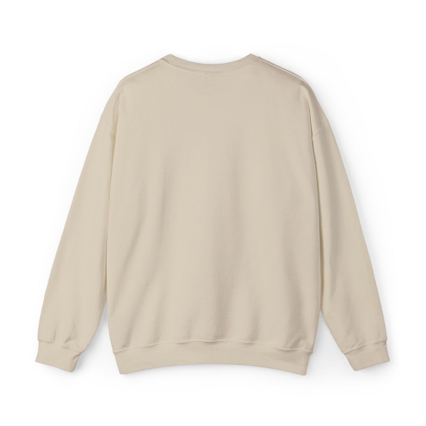 Front product mockup of the Lucid Reality Minimalist Embroidered Logo Crewneck – White & Gold