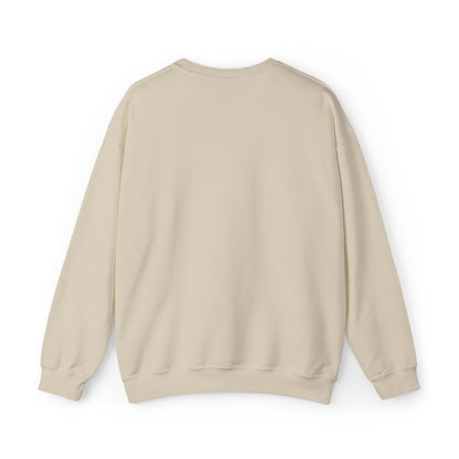Front product mockup of the Lucid Reality Minimalist Embroidered Logo Crewneck – White & Gold