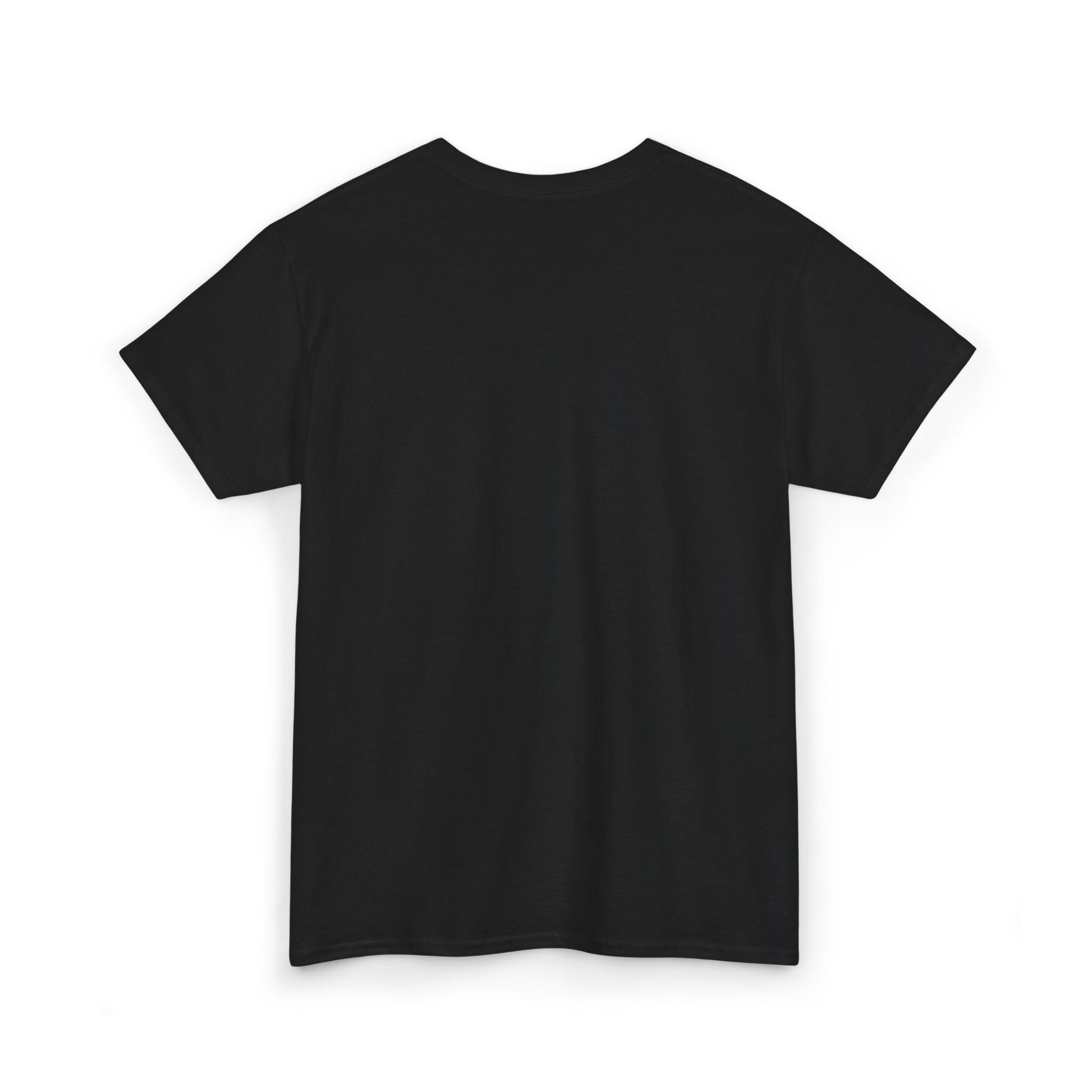 Black Logo Tee, plain back, flat lay