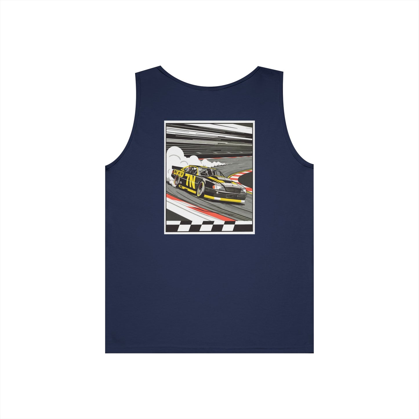 Forest Green Pro Stock Racing Tank, back view, flat lay