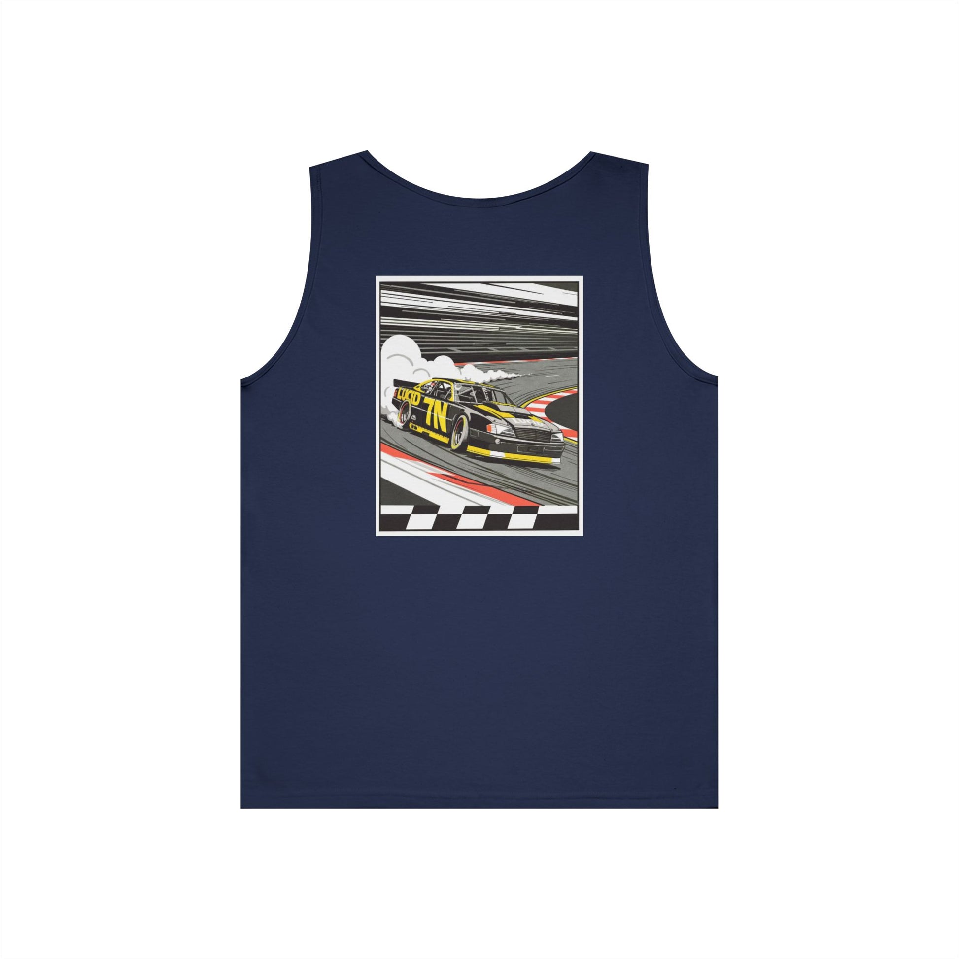 Forest Green Pro Stock Racing Tank, back view, flat lay