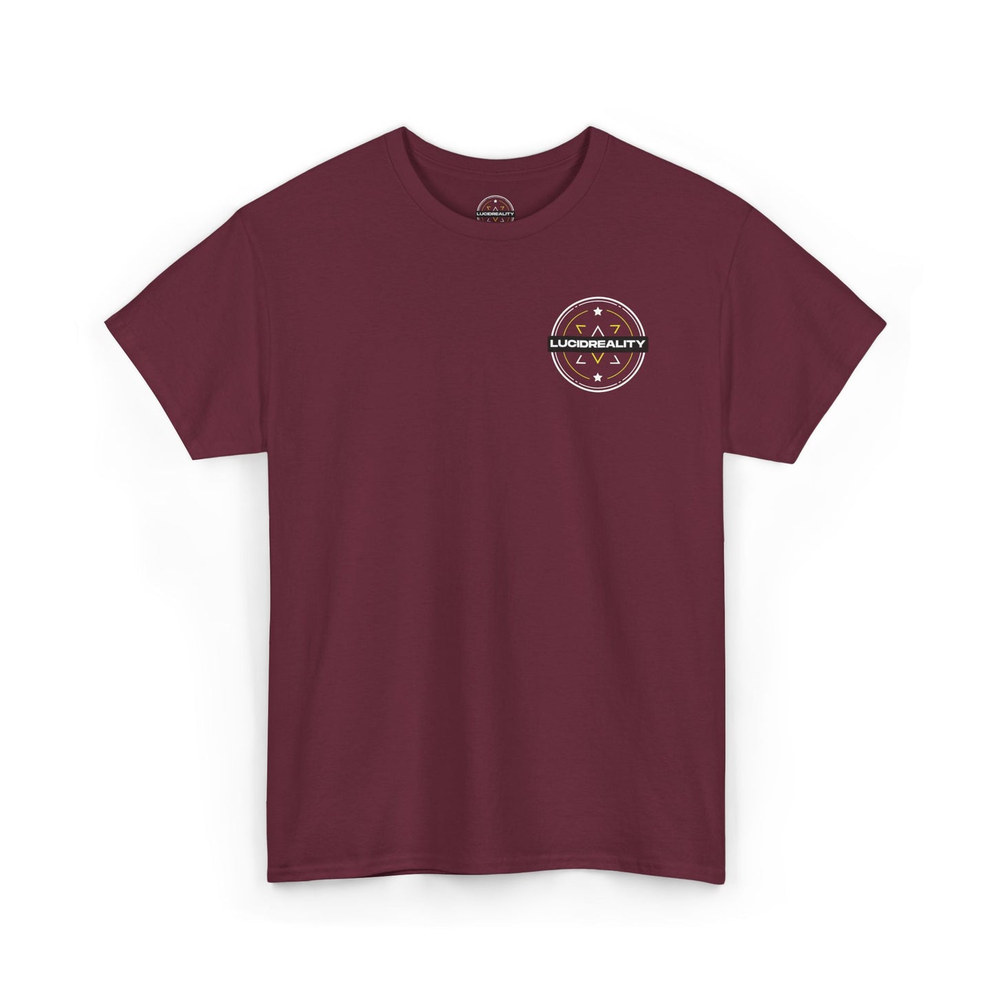 Maroon Logo Tee, plain back, flat lay