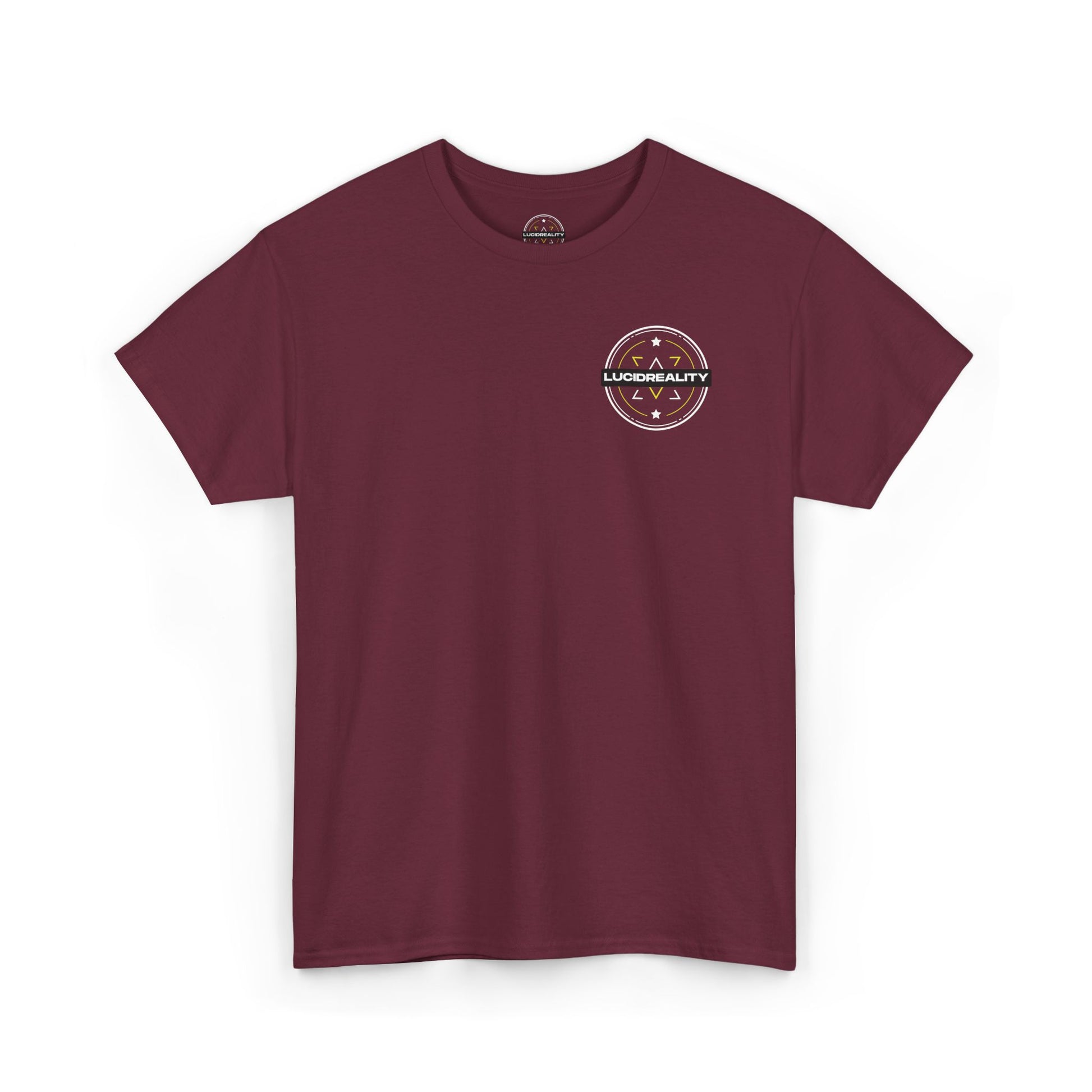 Maroon Logo Tee, plain back, flat lay