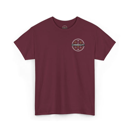 Maroon Logo Tee, plain back, flat lay