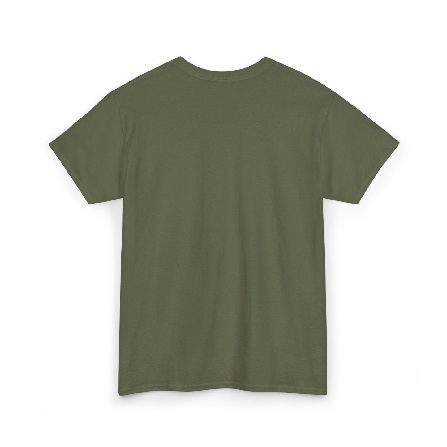 Military Green Logo Tee, front Lucid Reality logo, flat lay