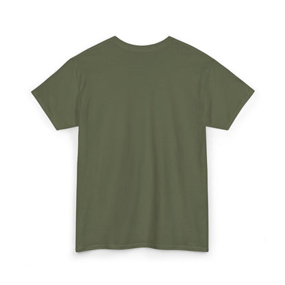 Military Green Logo Tee, front Lucid Reality logo, flat lay