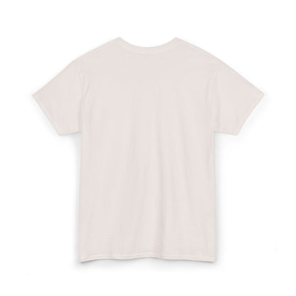 Front product mockup of the Lucid Reality Minimalist Embroidered Logo Tee – White & Gold