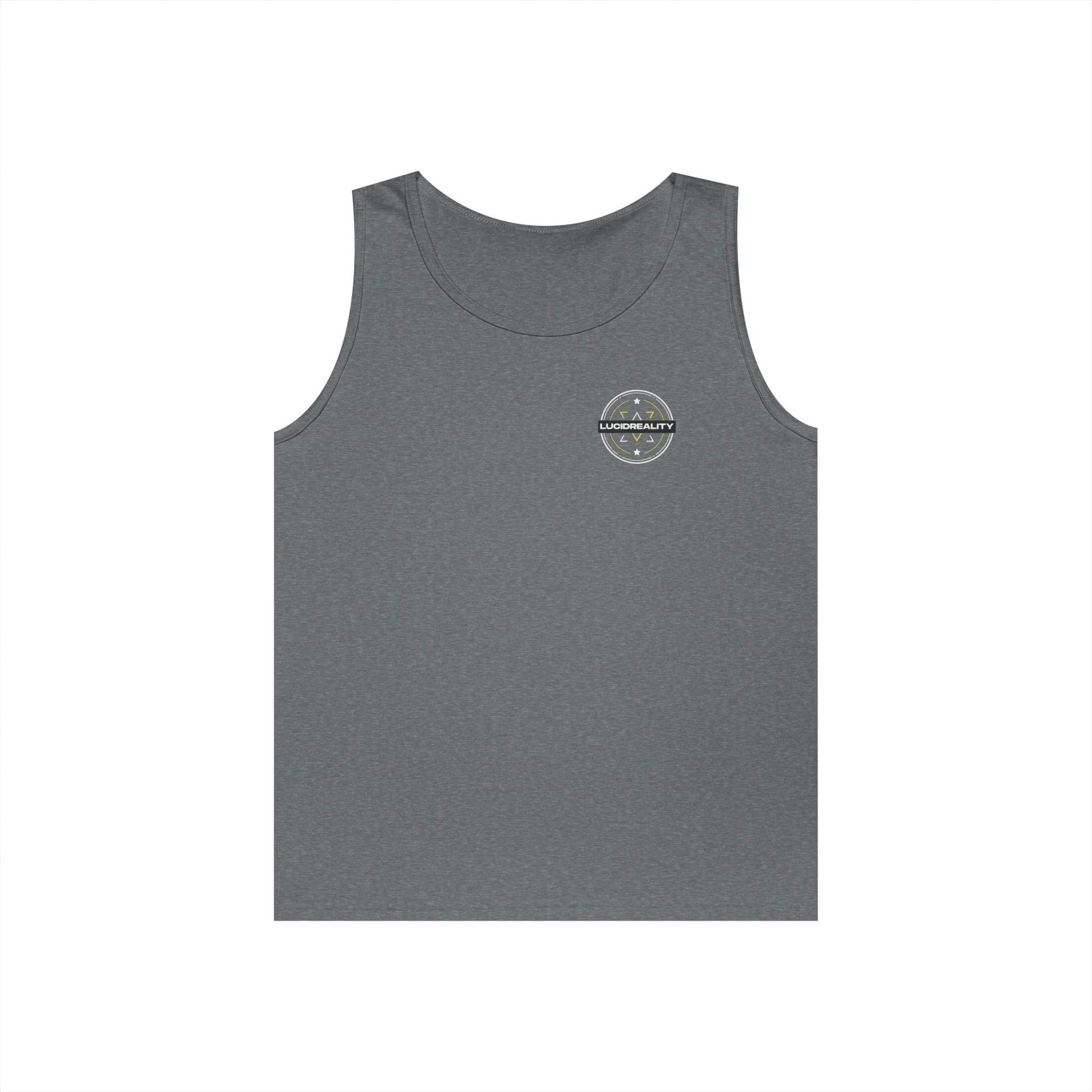 Black Pro Stock Racing Tank, front view, flat lay