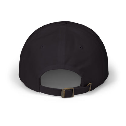 Lucid Reality embroidered dad hat, back view showing the adjustable buckle strap.