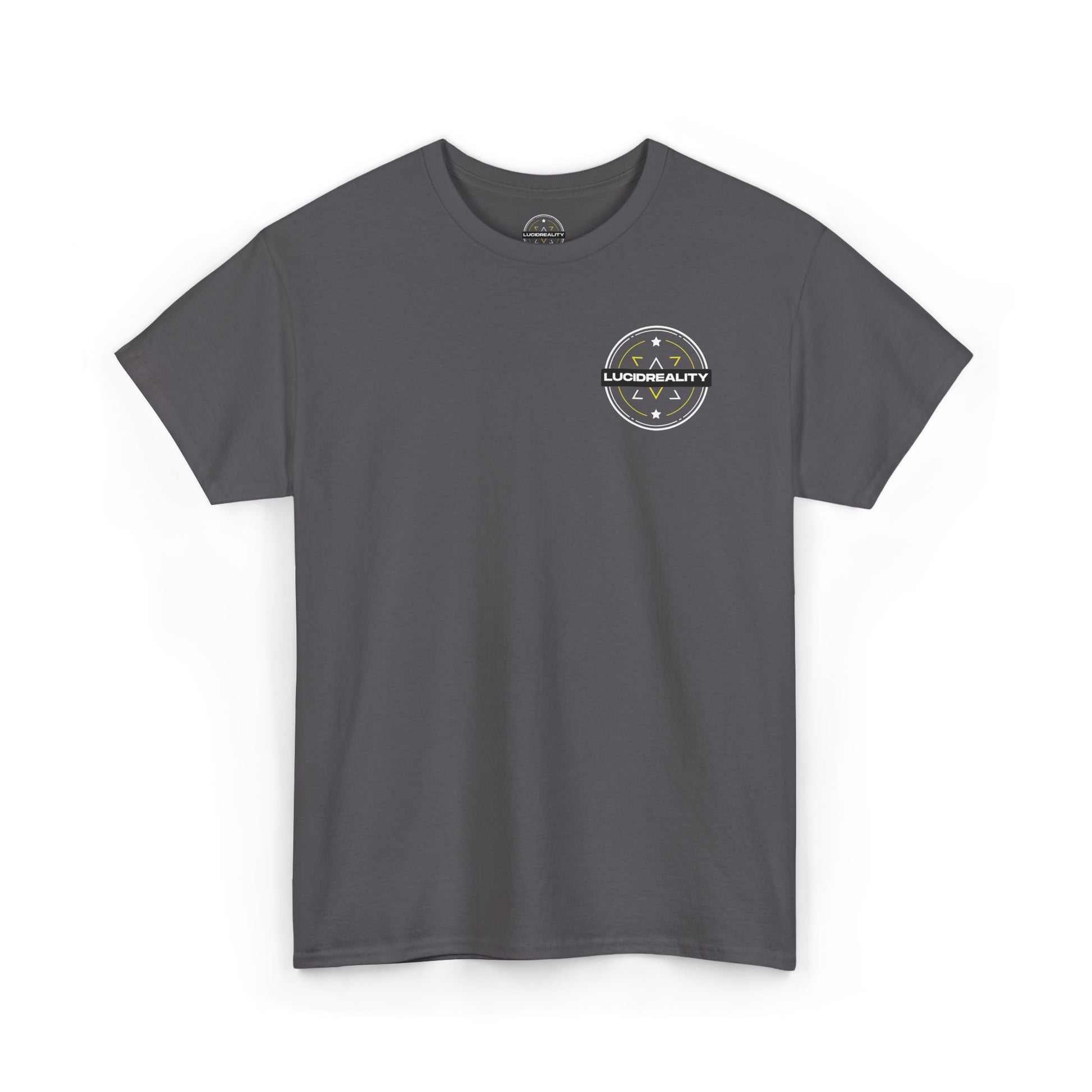 Charcoal Logo Tee, plain back, flat lay