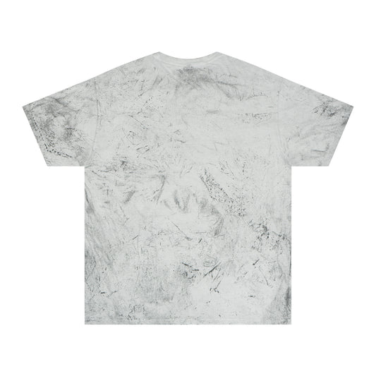 Smoke Color Blast tee, marbled grey, blank back view, flat