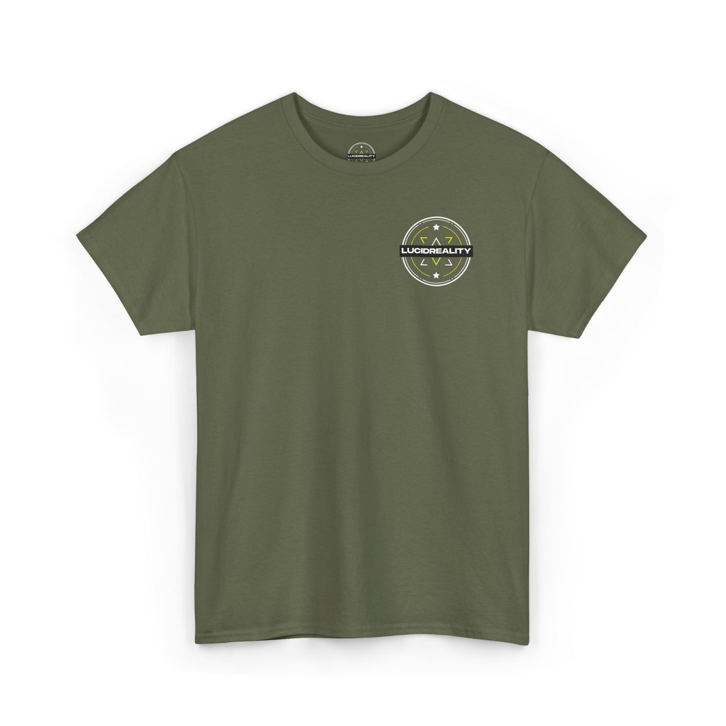 Military Green Logo Tee, plain back, flat lay