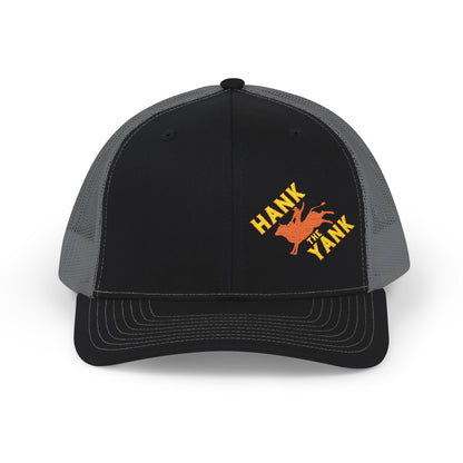 Hank the Yank trucker hat with structured front panels and a pre-curved visor