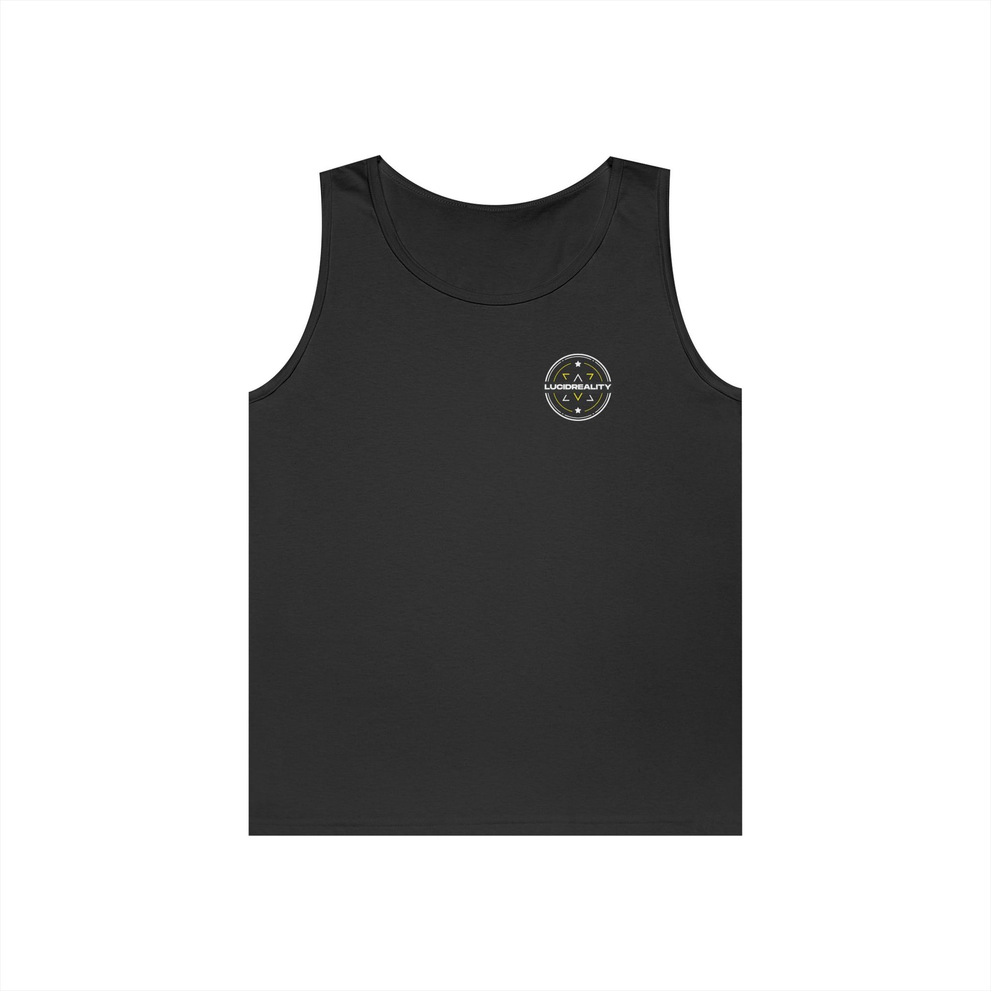 Navy Pro Stock Racing Tank, front view, flat lay