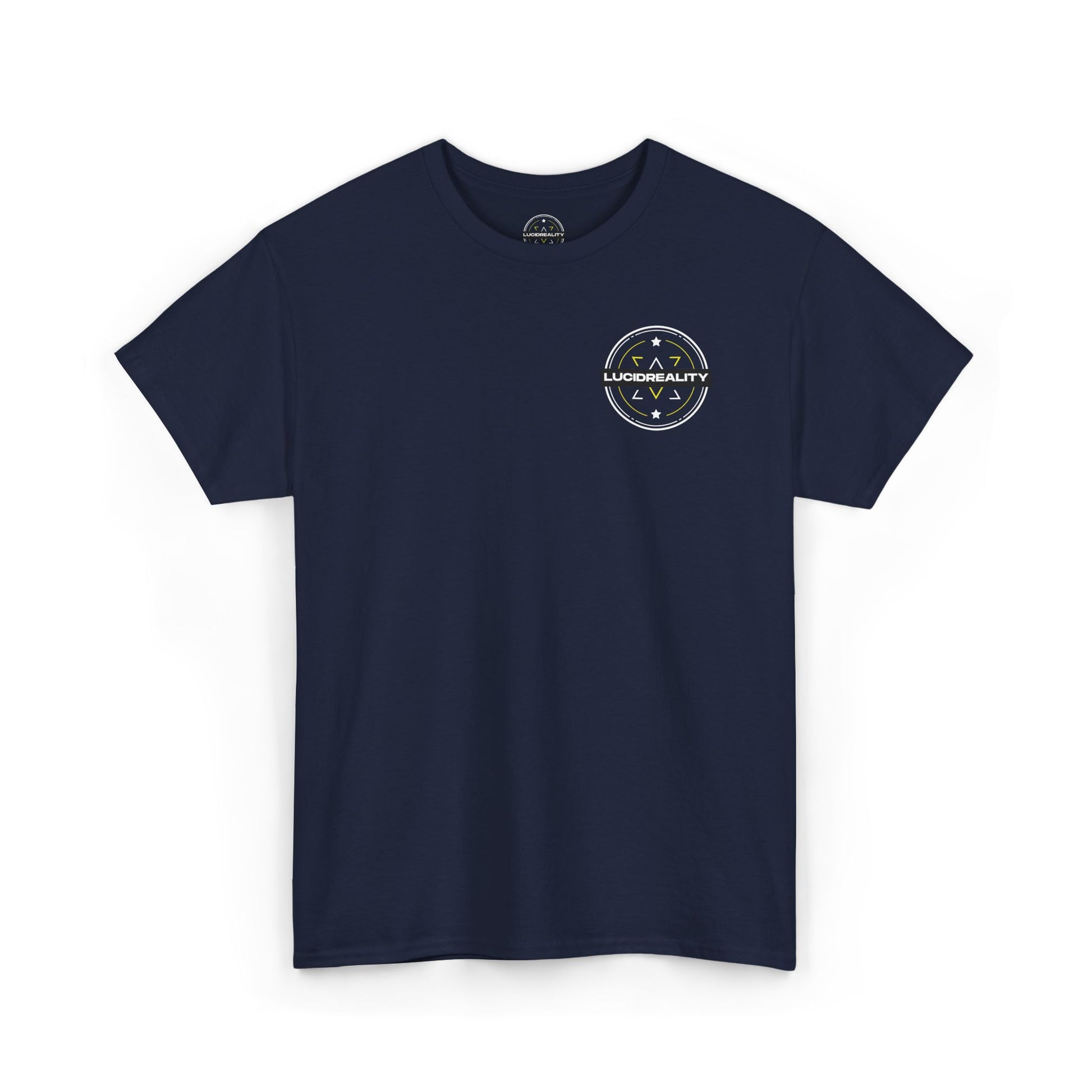 Navy Logo Tee, plain back, flat lay