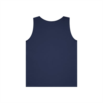 Navy Logo Tank, plain back, flat lay