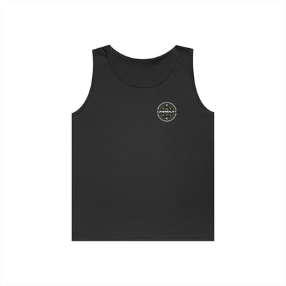 Navy Where Others Dream Tank, front view, flat lay
