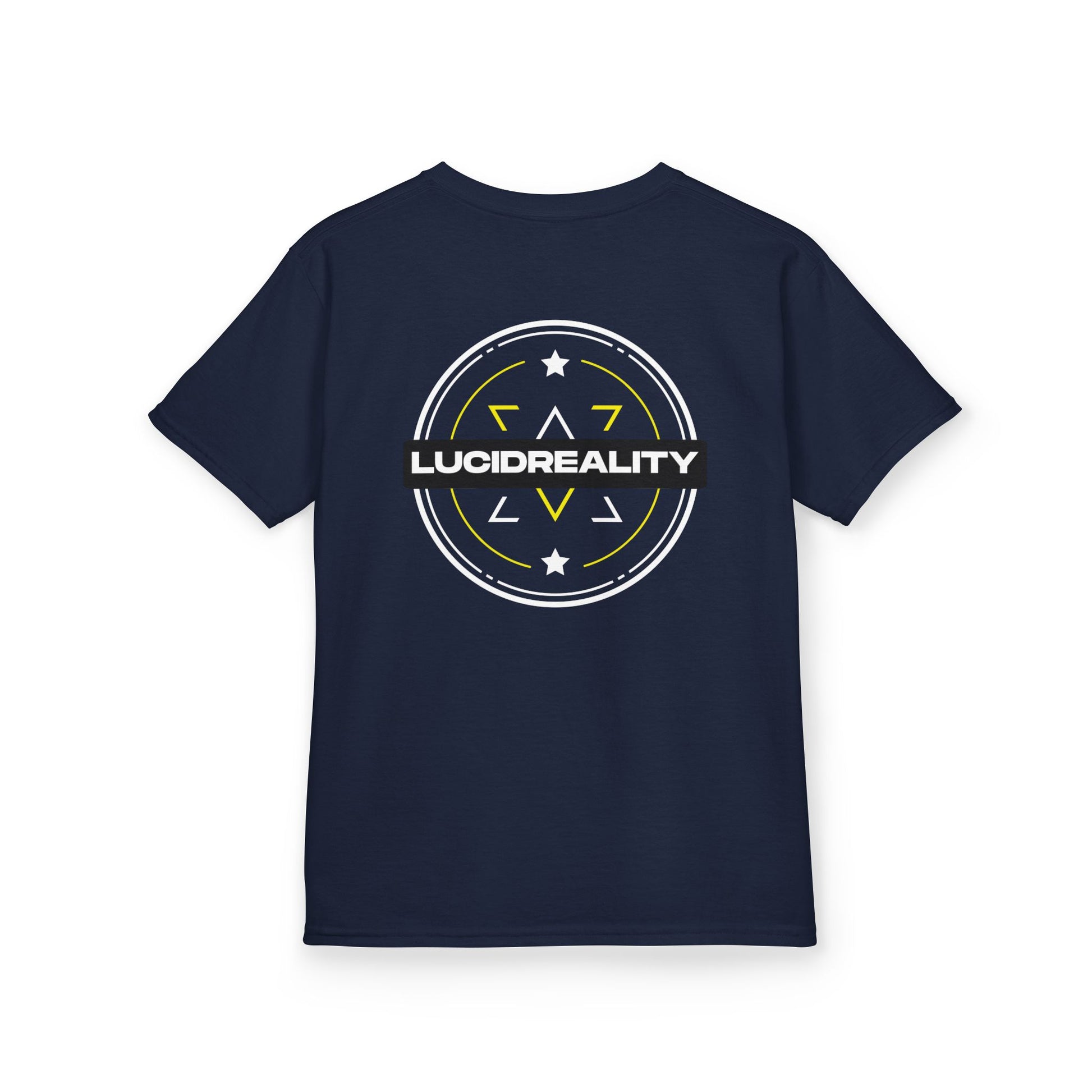Navy Emblem Kids Tee, back emblem, flat lay