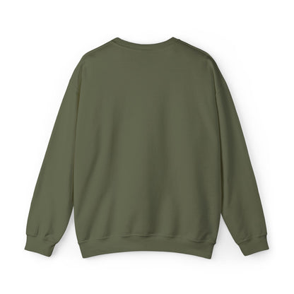 Front product mockup of the Lucid Reality Minimalist Embroidered Logo Crewneck – White & Gold