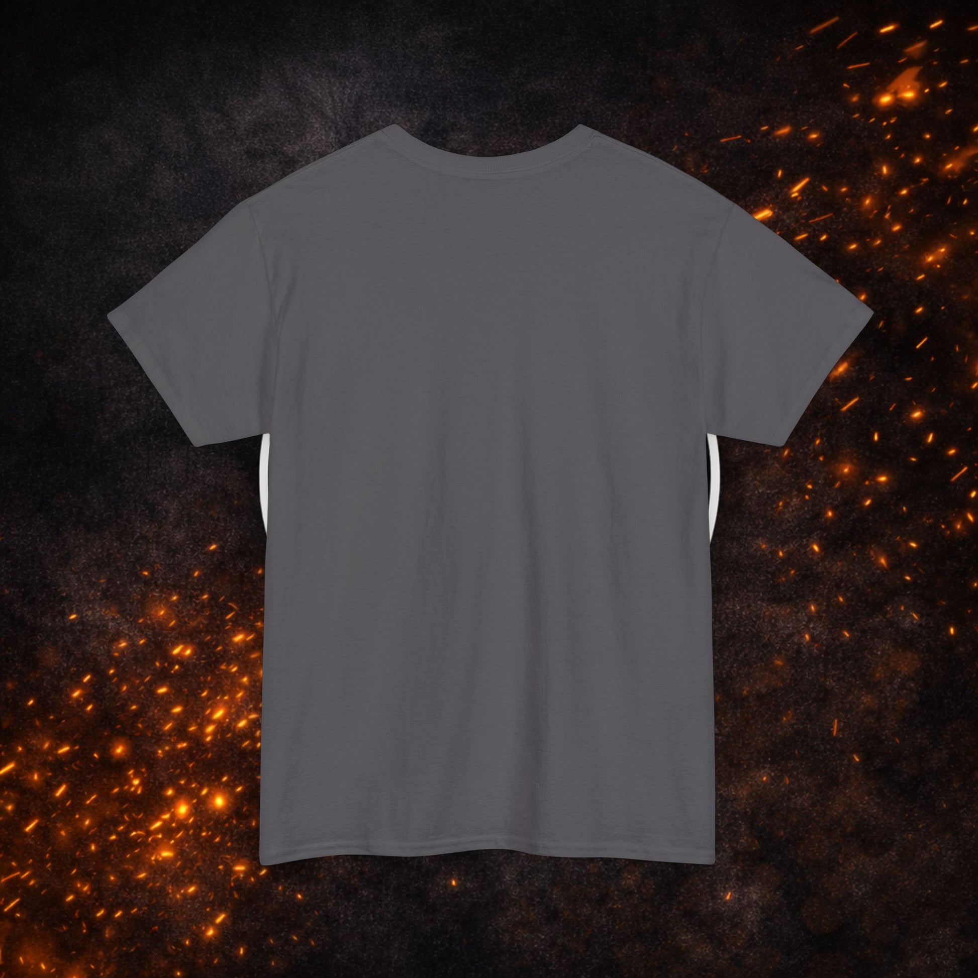 Back view of the charcoal Lucid Reality Minimalist Embroidered Logo Tee blank back, no graphic or wordmark.