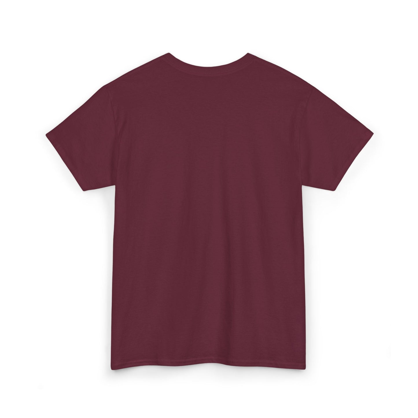 Maroon Logo Tee, front Lucid Reality logo, flat lay