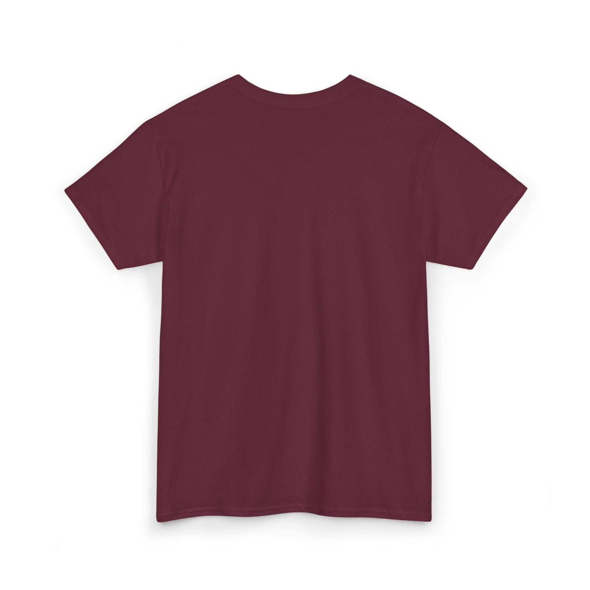 Maroon Logo Tee, front Lucid Reality logo, flat lay