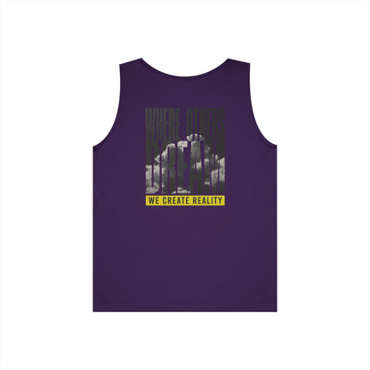Graphite Heather Where Others Dream Tank, back view, flat lay
