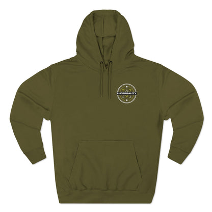 Army Green Logo Pullover Hoodie, plain back, flat lay