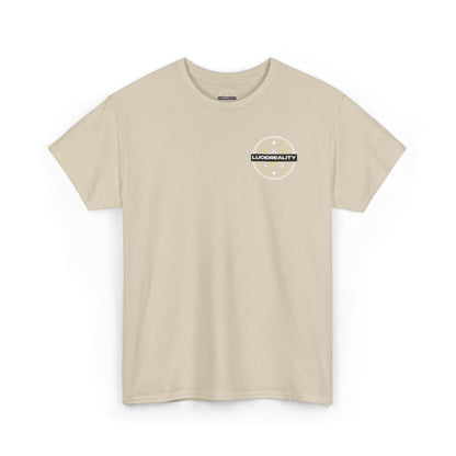 Sand Logo Tee, plain back, flat lay