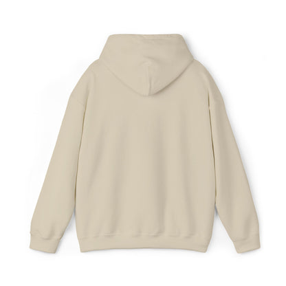 Front product mockup of the Lucid Reality Minimalist Embroidered Logo Hoodie – White & Gold