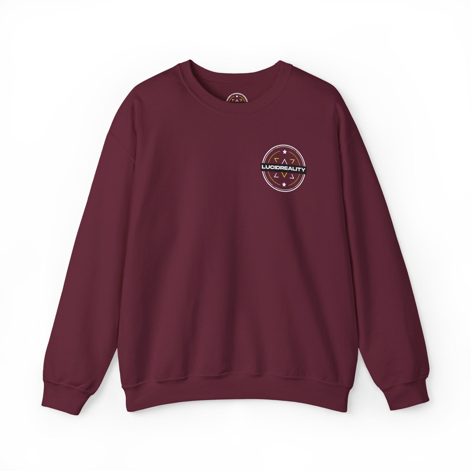 Maroon Logo Crewneck, plain back, flat lay