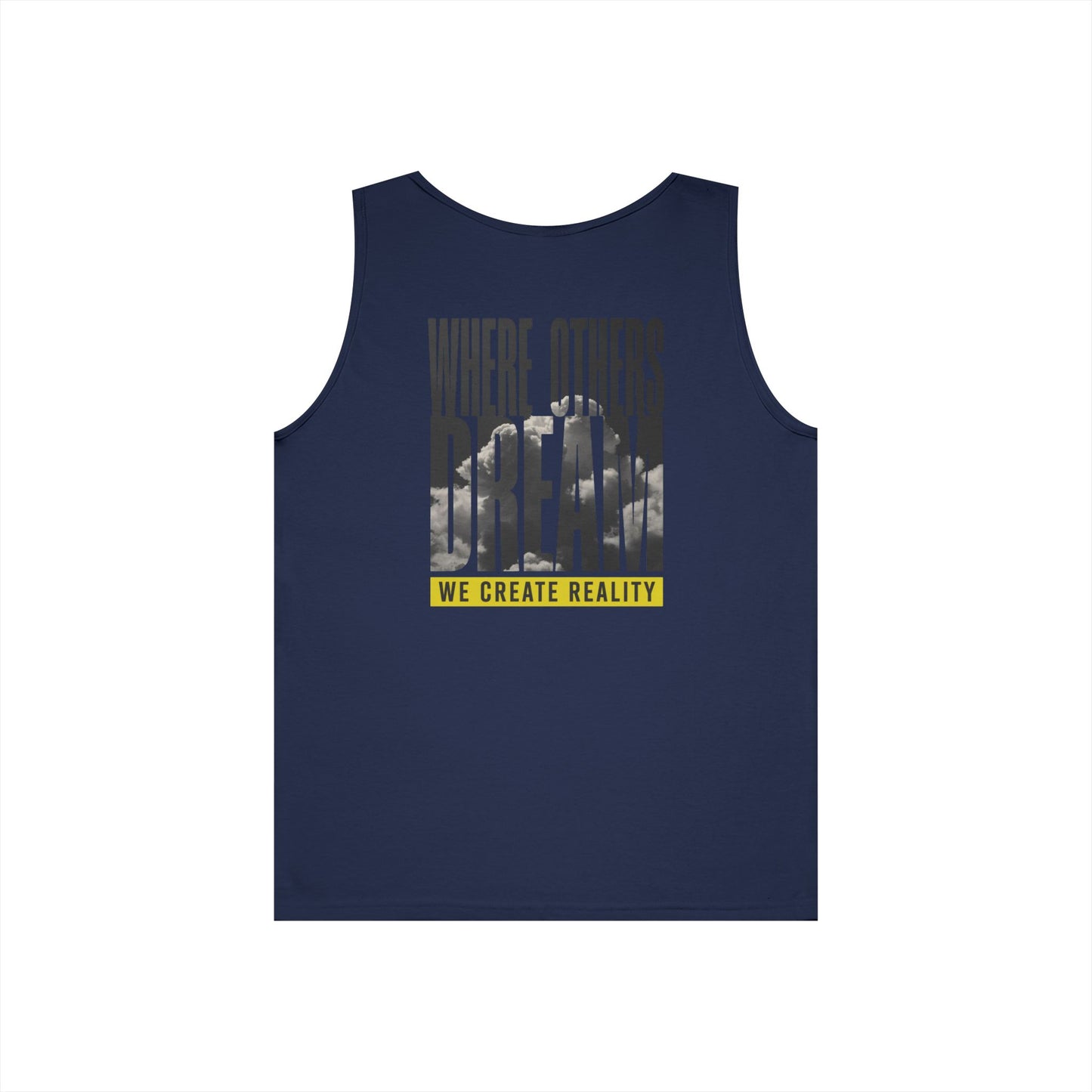 Forest Green Where Others Dream Tank, back view, flat lay
