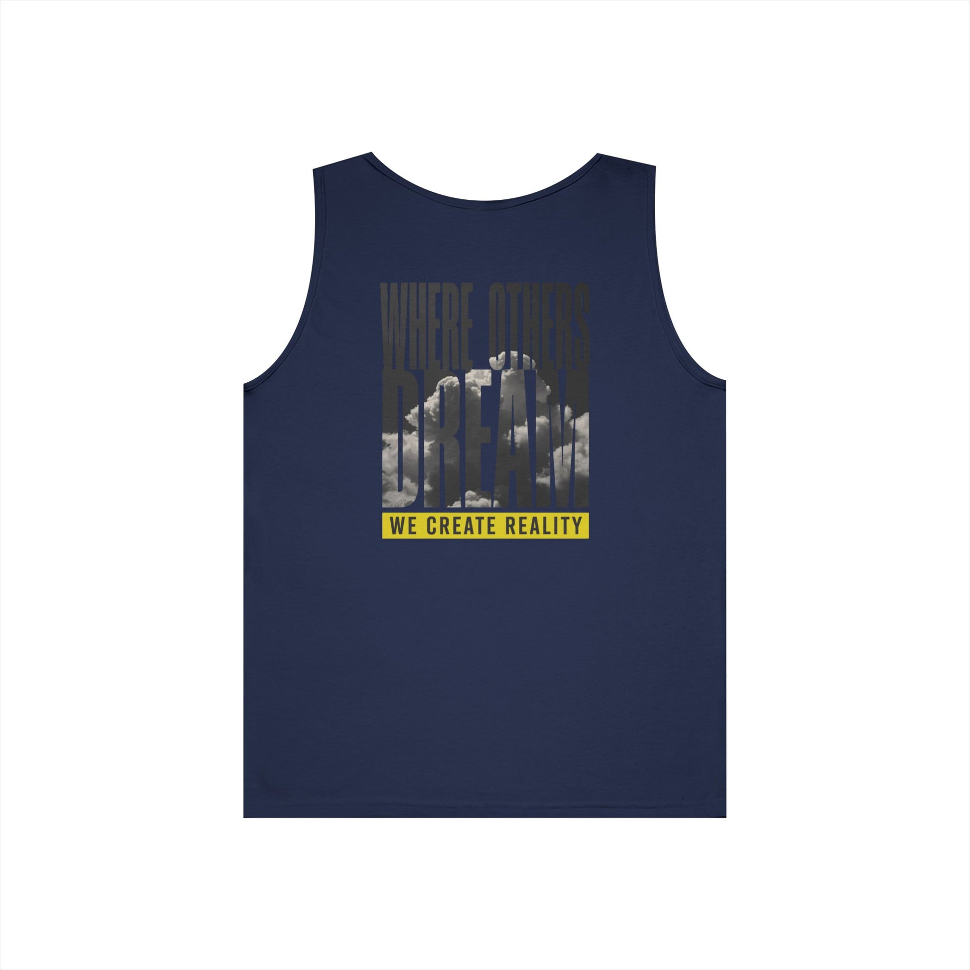 Forest Green Where Others Dream Tank, back view, flat lay