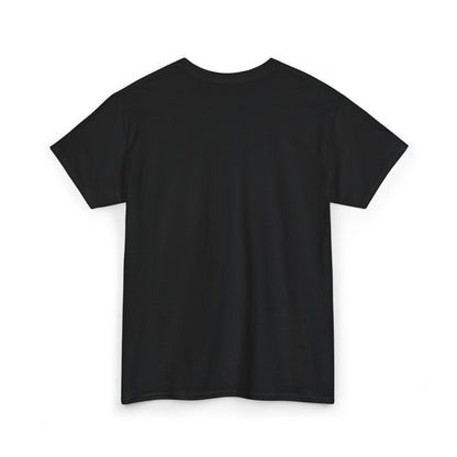 Front product mockup of the Lucid Reality Minimalist Embroidered Logo Tee – White & Gold
