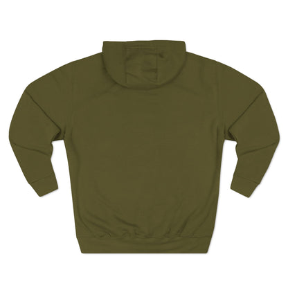 Army Green Logo Pullover Hoodie, front Lucid Reality logo, flat lay