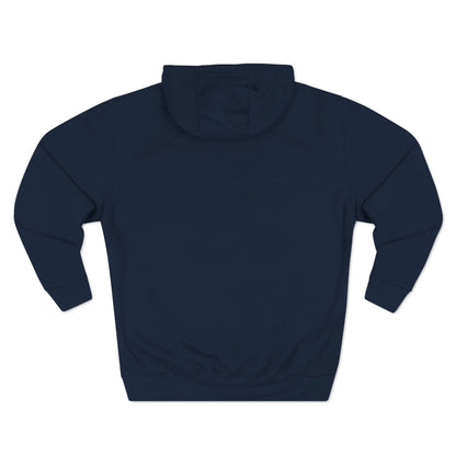 Navy custom Lucid Reality hoodie, blank back view, flat
