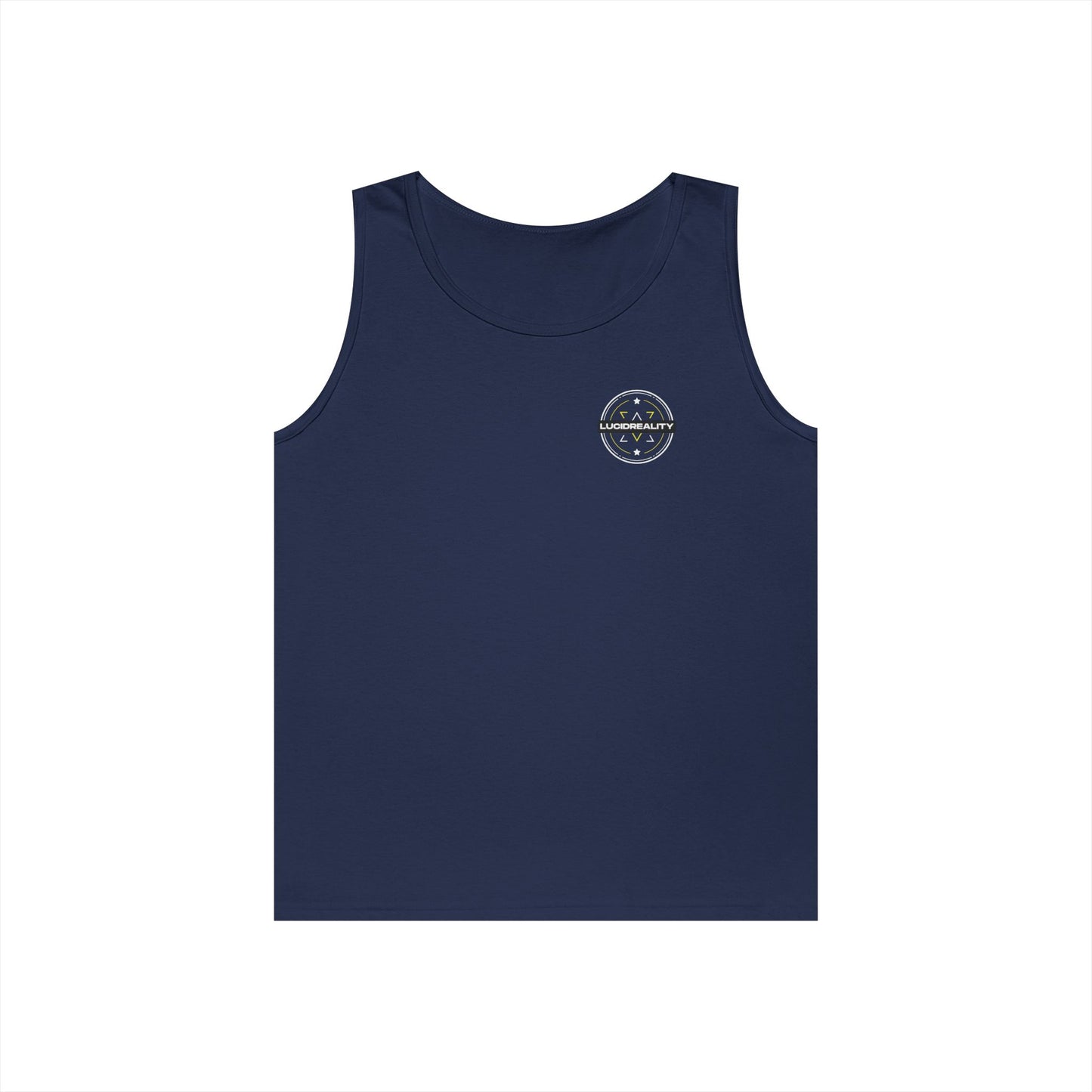 Forest Green Live Life Limitless Badge Tank, front view, flat lay