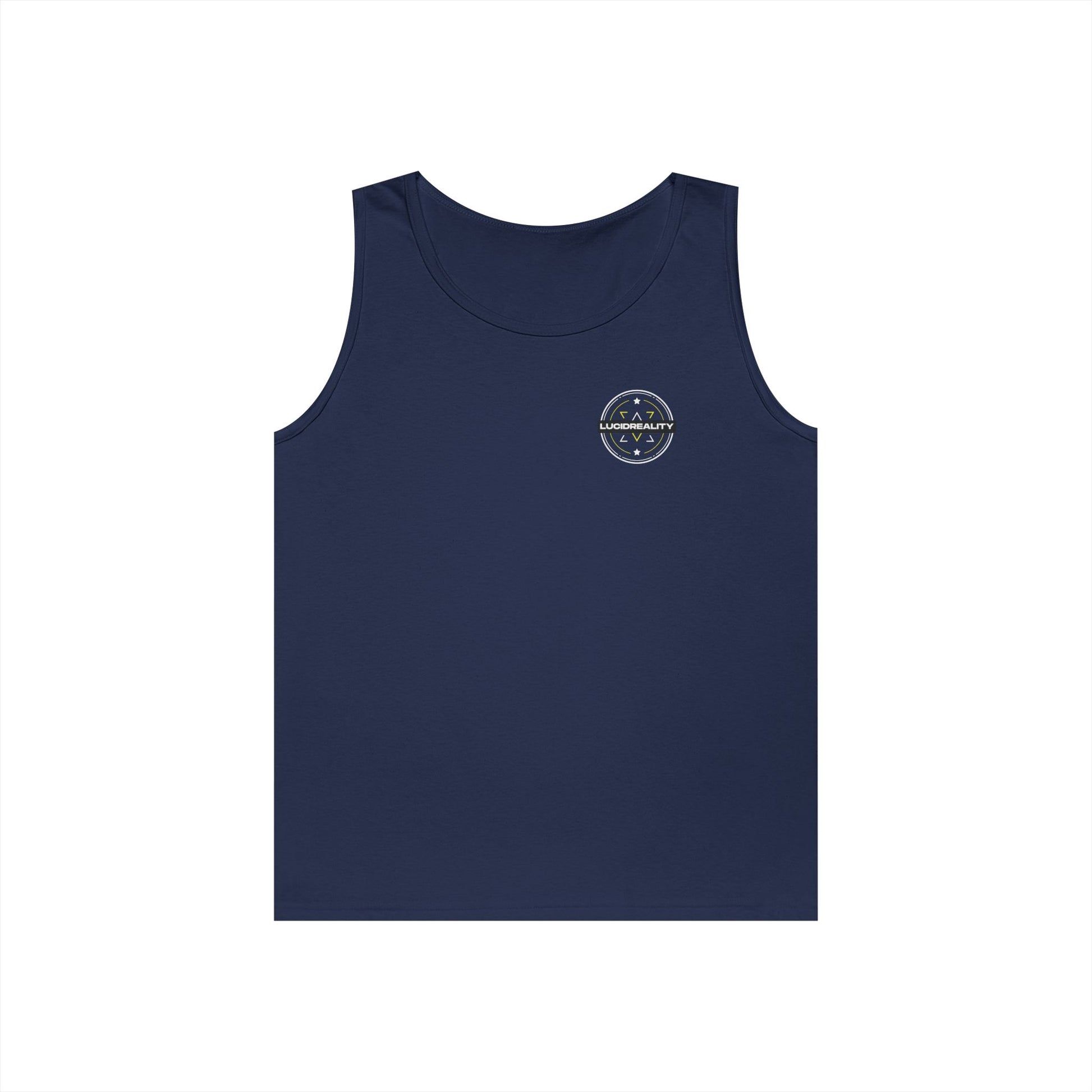 Forest Green Live Life Limitless Badge Tank, front view, flat lay