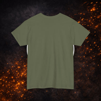 Back view of the olive green Lucid Reality Minimalist Embroidered Logo Tee blank back, no graphic or wordmark.