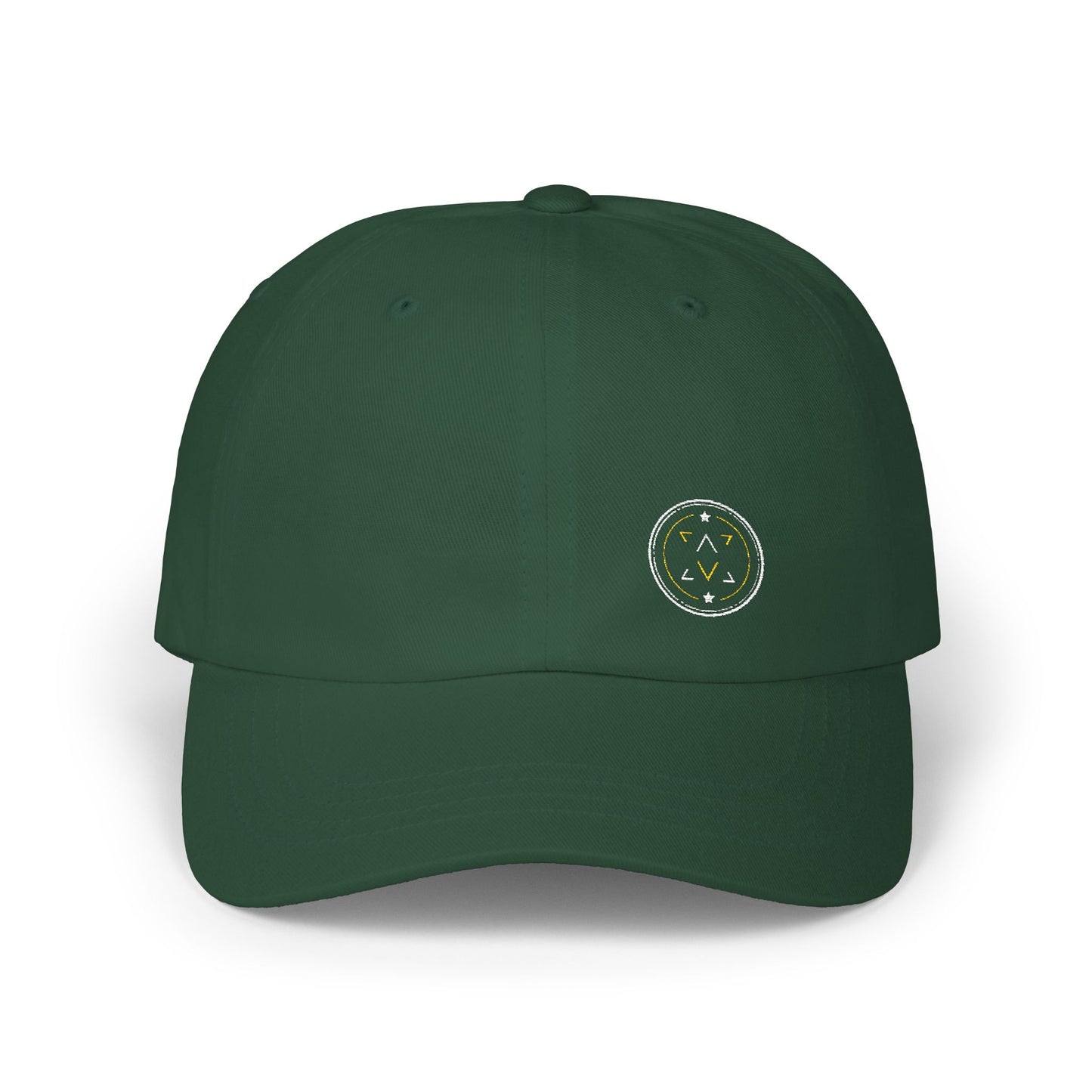 Lucid Reality embroidered dad hat shown from the front.