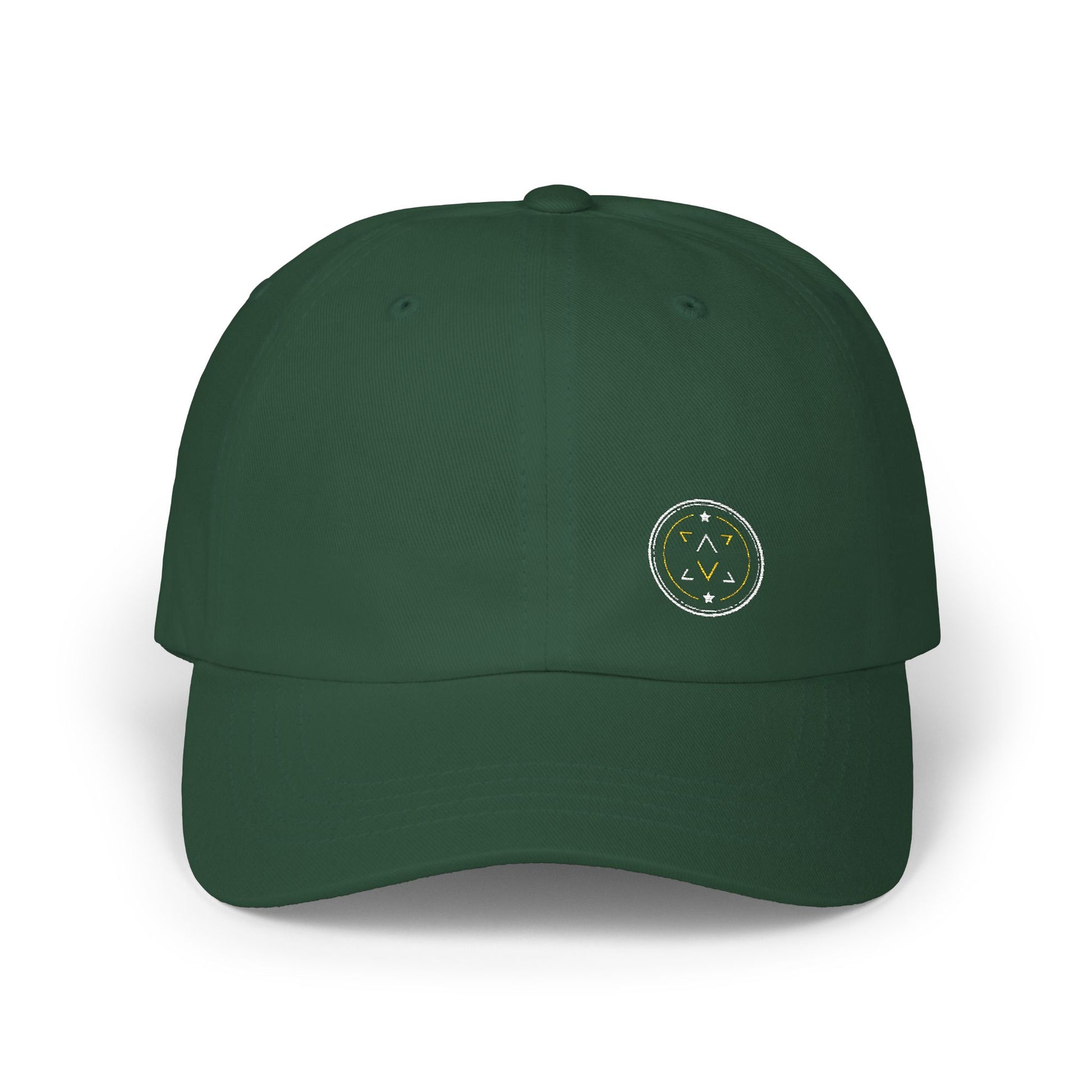 Lucid Reality embroidered dad hat shown from the front.