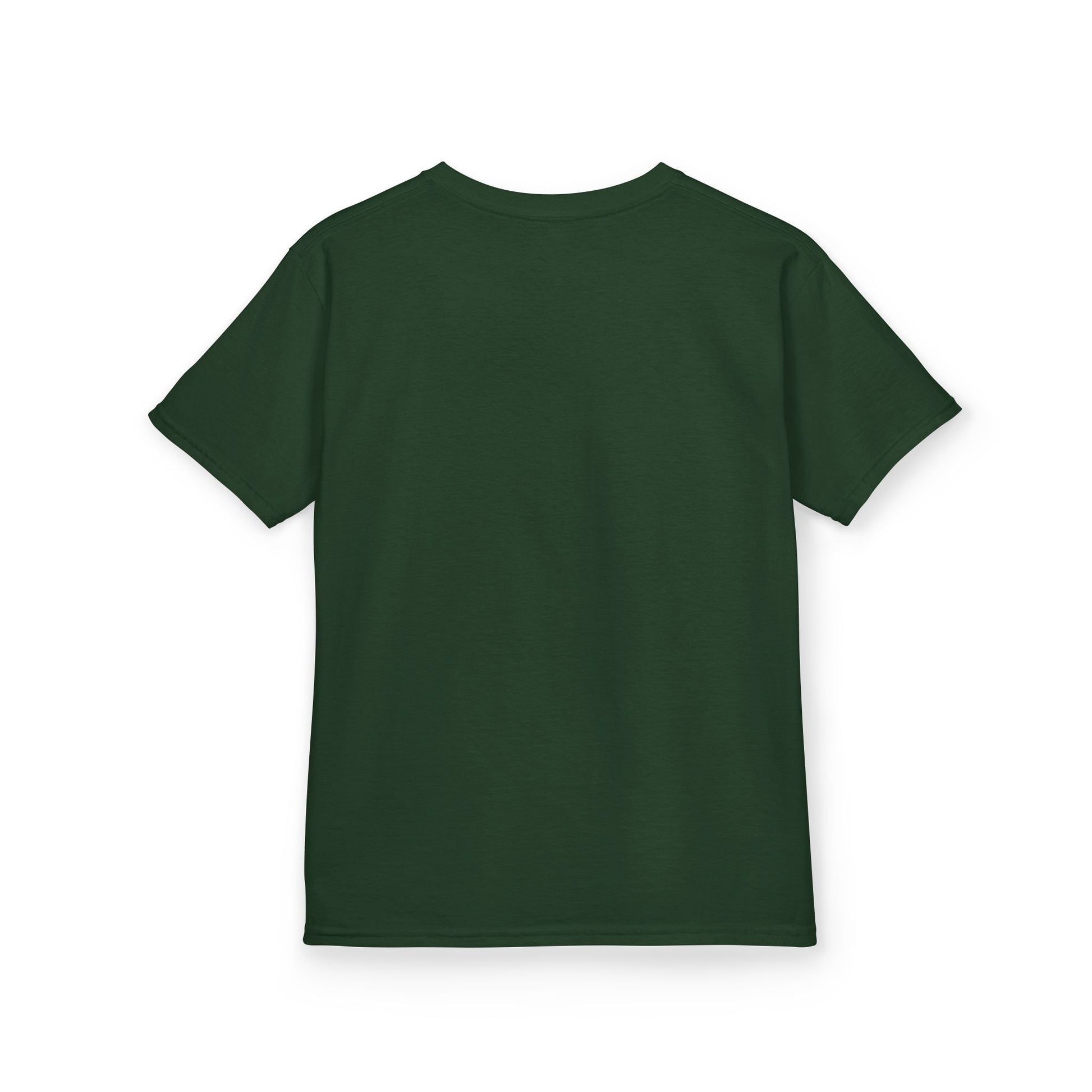 Forest Green Logo Kids Tee, plain back, flat lay