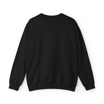 Black custom Lucid Reality crewneck, blank back view, flat