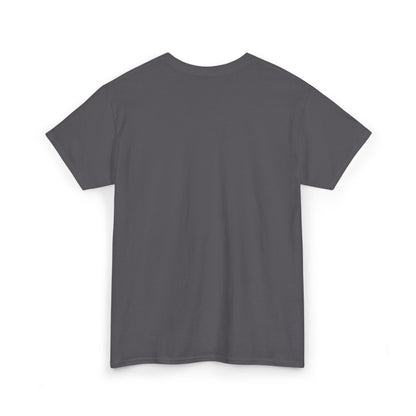 Front product mockup of the Lucid Reality Minimalist Embroidered Logo Tee – White & Gold
