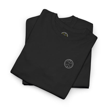 Lifestyle photo of the Lucid Reality Minimalist Embroidered Logo Tee