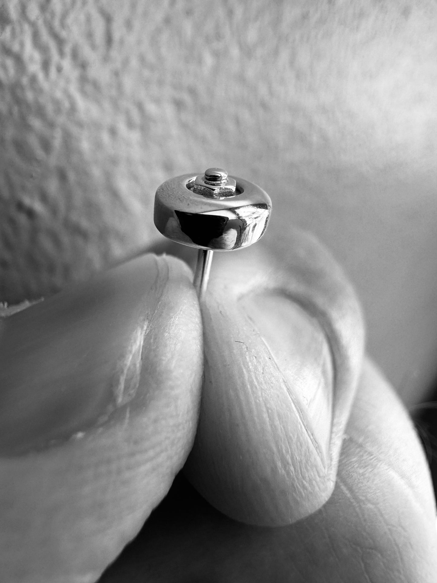 Sterling silver skateboard wheel stud earrings, curated by Lucid Reality