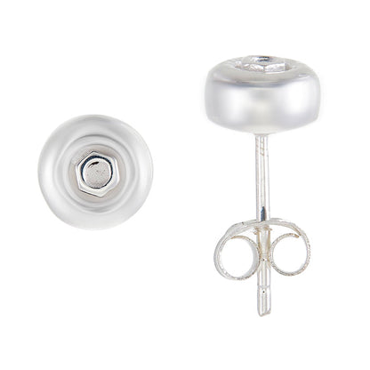 Sterling silver skateboard wheel stud earrings, curated by Lucid Reality